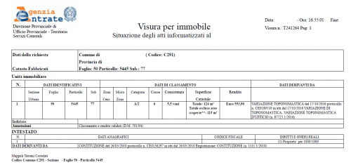 visura catastale immobile